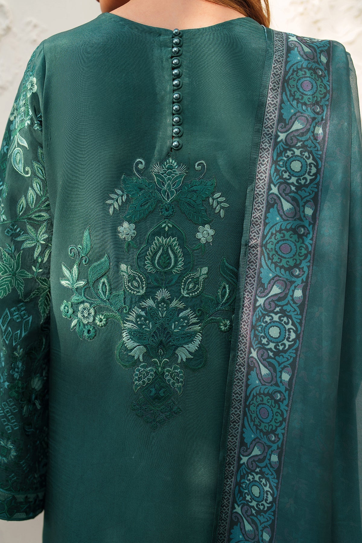 EMBROIDERED RAW SILK UF-4383