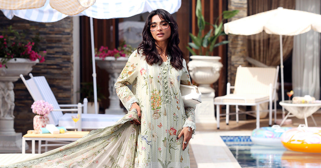 3 Piece Unstitched Embroidered Lawn Suit