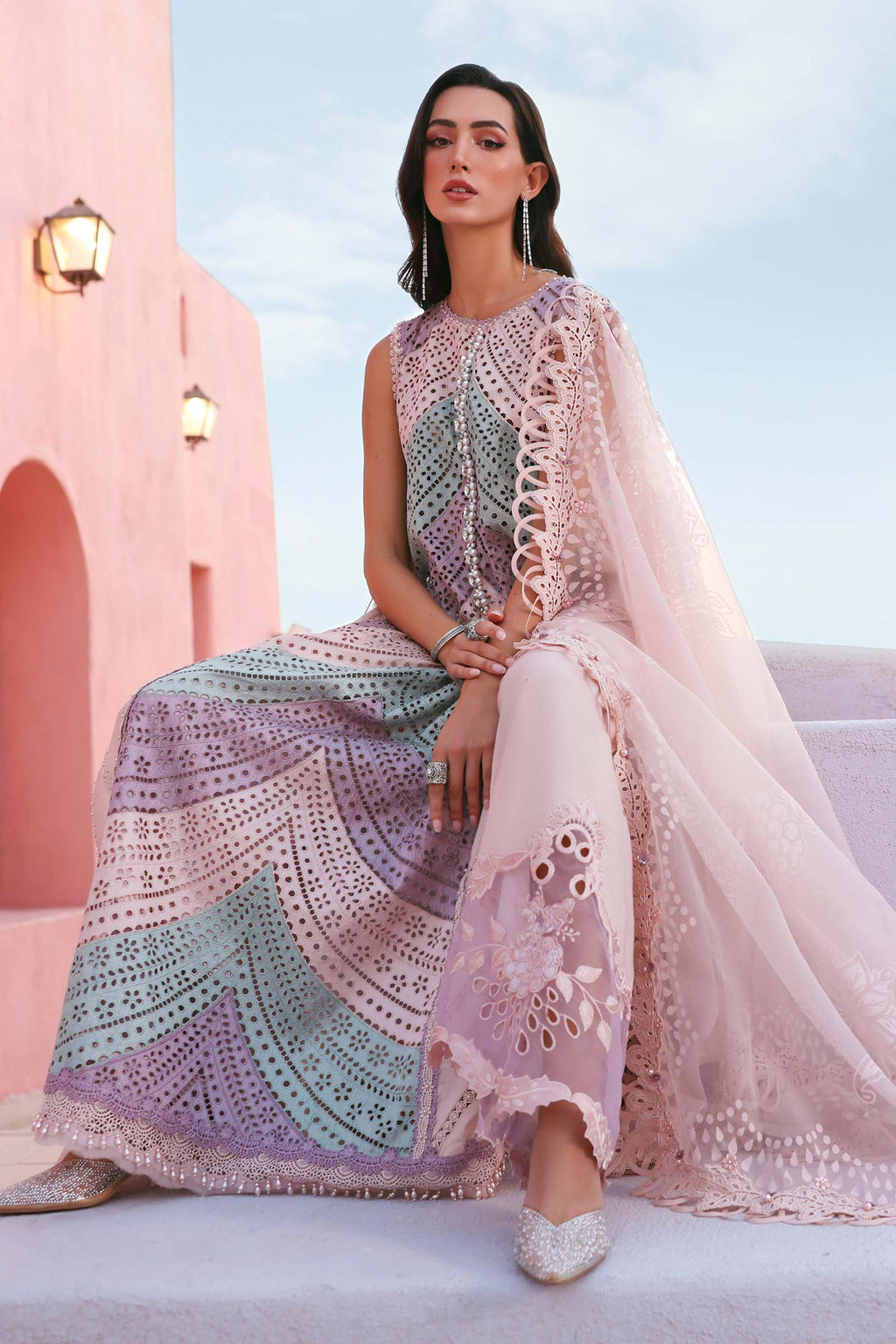 3 Piece Unstitched Embroidered Lawn Suit