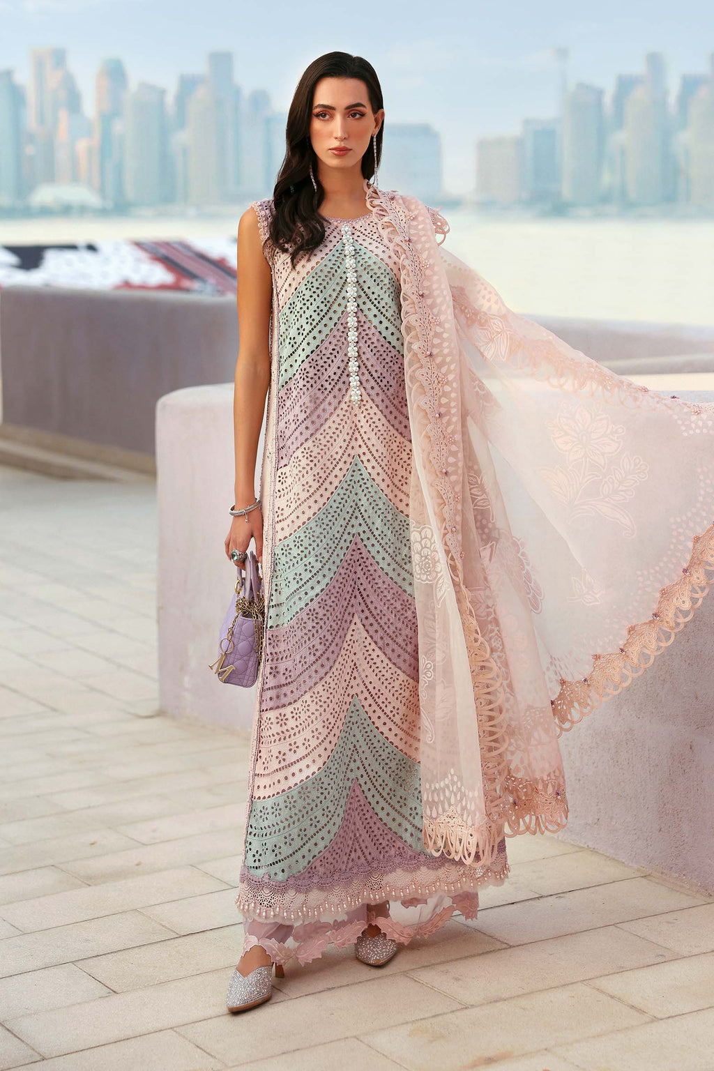 3 Piece Unstitched Embroidered Lawn Suit