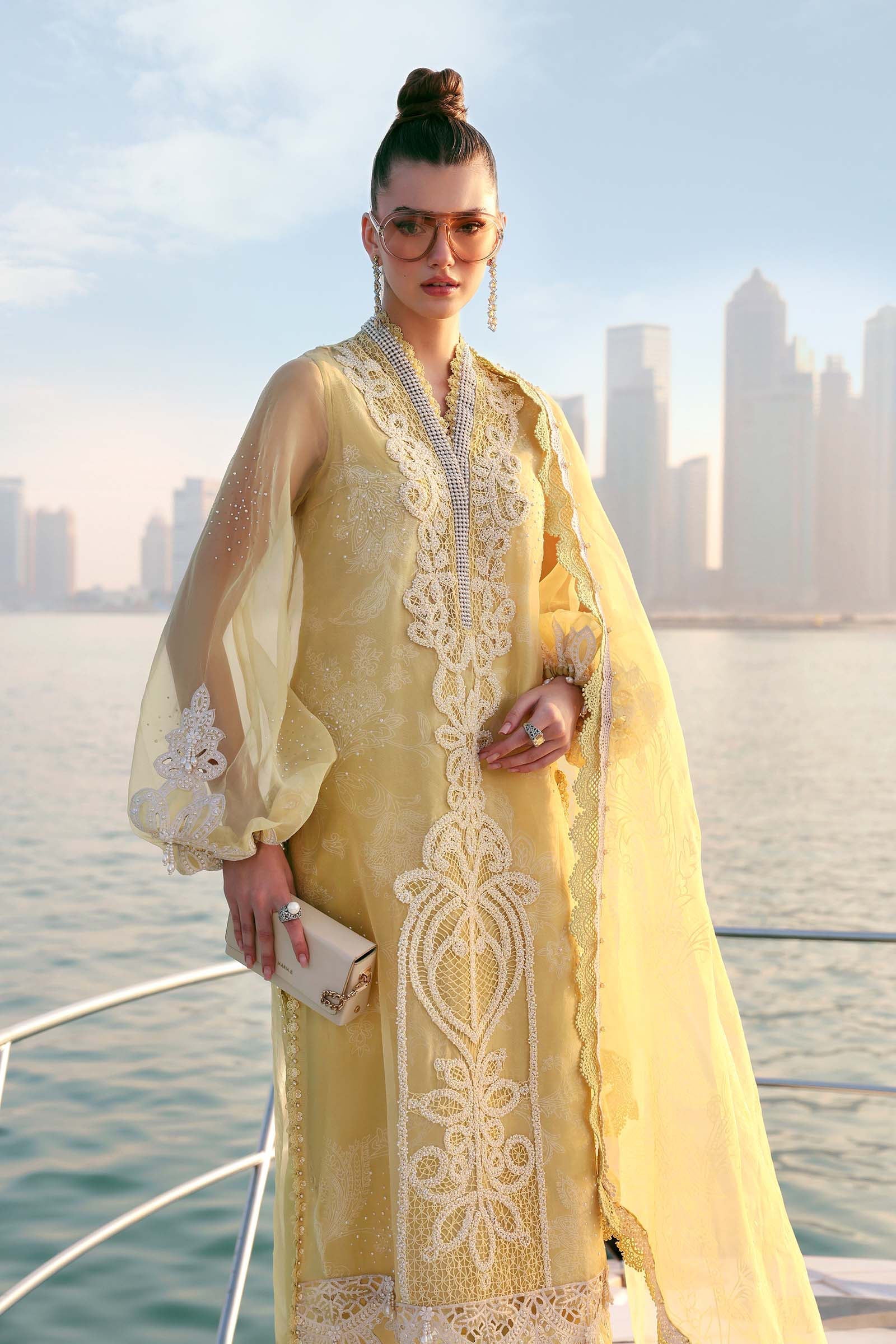 3 Piece Unstitched Embroidered Organza Suit